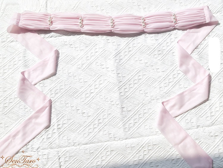 Sentaro - Elegant Lolita Multiple Colors Waist Tie baby pink
