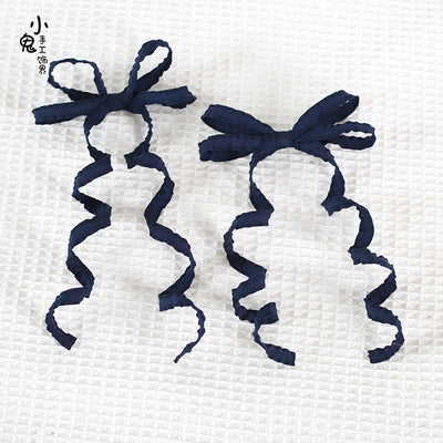 Xiaogui - Sweet Lolita Spiral cos Headdress Dark Blue (pair)