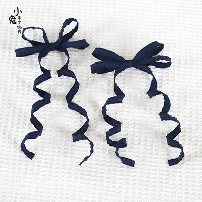 Xiaogui~Sweet Lolita Spiral cos Headdress dark blue (pair)  