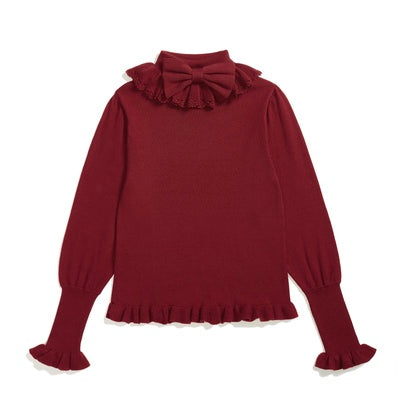 PPX STUDIO - Sweet Lolita Woolen Sweater Multicolors One Size wine red
