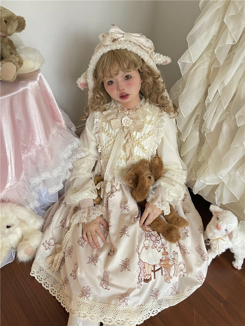 (Buyforme)Dolls Party~White Lolita Kawaii Inner Blouse Accessory Set   