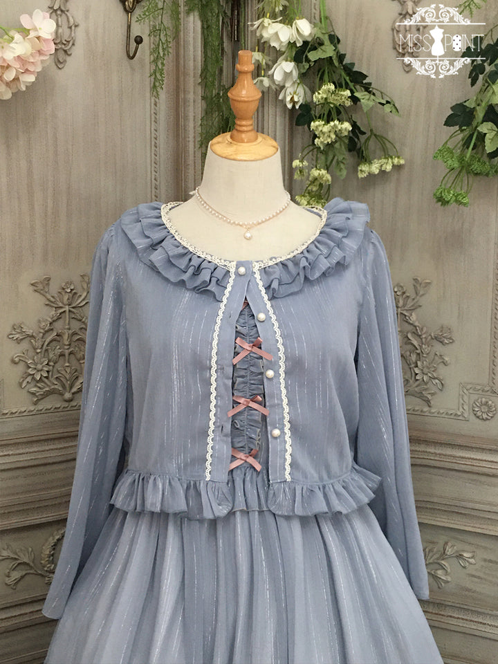 Miss point~Rhine Riverside~Summer Lolita Cardigan S grey blue 