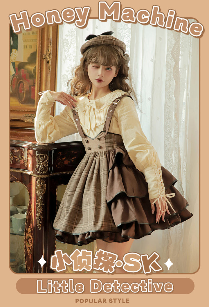 Honey Machine~Little Detective~Gothic Punk Lolita Salopette   