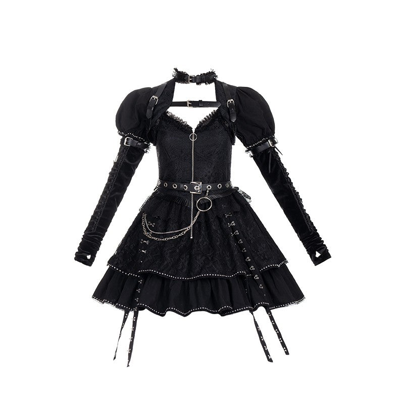 With Puji - Trapped Song - Punk Lolita JSK Dress Set