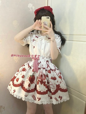 Milky Way~Little Strawberry Lolita JSK Dress S white SK 