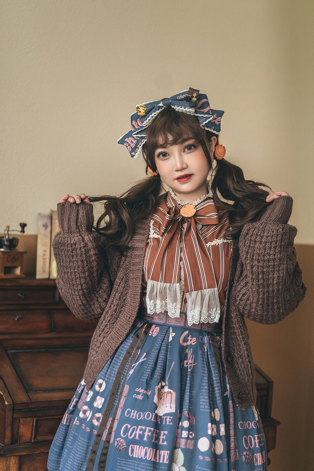 Miss Point~Little Becca~Twist Stick Knitted Lolita Sweater Cardigan   
