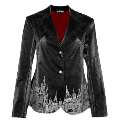 Blood Supply~Night Visit with Vampire~Classical PU Leather Suit Coat S printed lace suit coat 