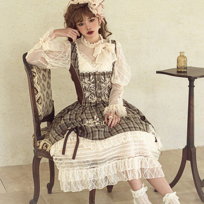 (Buy for me)Flower and Pearl Box~Elegant Lolita Vest, Blouse and SK Set   