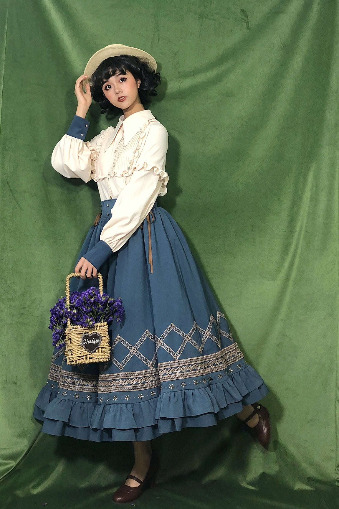 Yuan Su~Elegant  Solid Color Lolita SK   