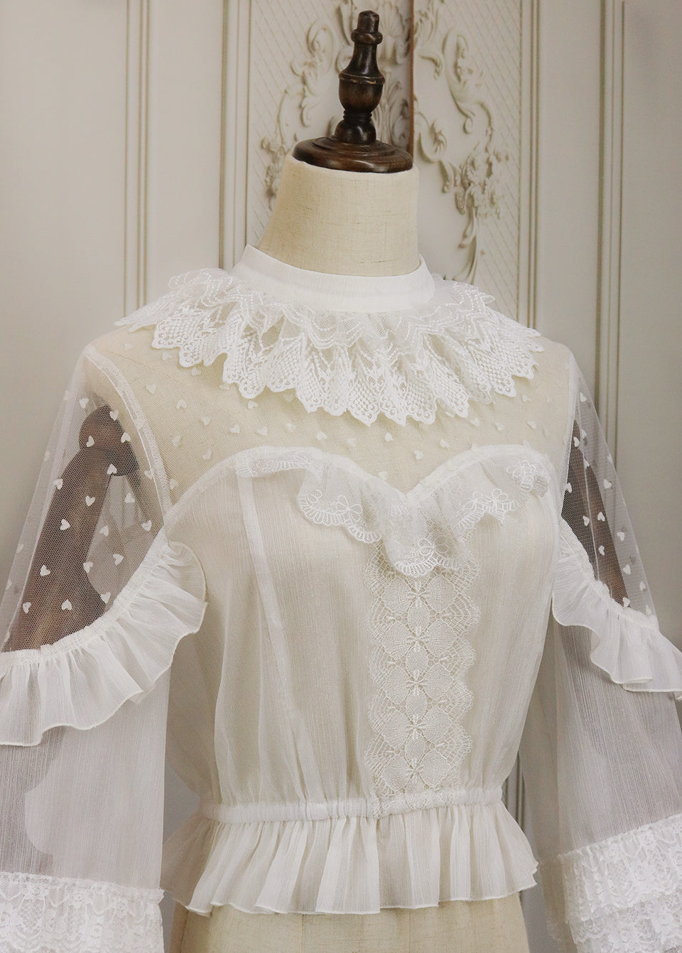 (Buy for me) Flora Pray~Miss Flora~Elegant White Lolita Blouse S white blouse 
