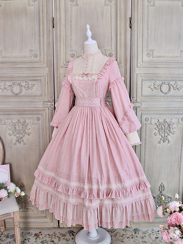 Alice Girl~Vintage Lolita OP Dress~Miss Lya's Jacquard Cotton Dress   