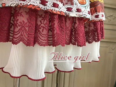 Alice Girl~Lucky Cat~Wa Lolita  Cat Printed Jumper Skirt   