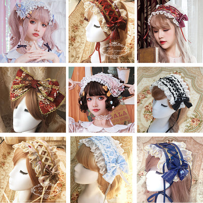(Buy for me)ZhiJinYuan~Sweet Lolita Lace Bow Hairband Multicolors   