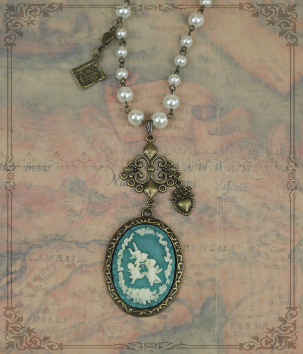 Rose of Sharon - British Style Cameo Lolita Necklace wreath angel