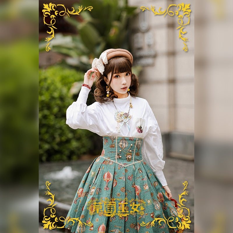Strawberry Witch - Mechanical Balloon - Lolita Fish-bone SK Skirt