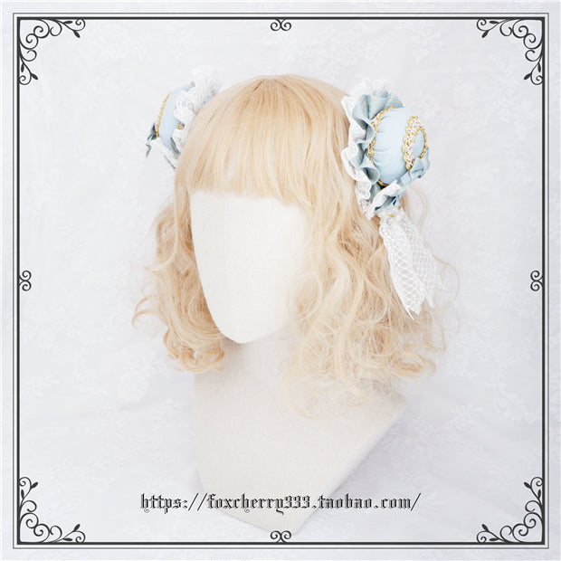 Fox Cherry~Palace Retro Elegant Bow Headdress Lolita Top Hat   