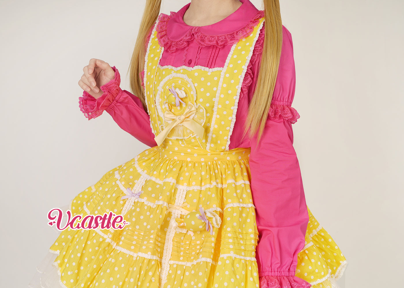 (Buyforme) Vcastle~Sugar Carousel~Kawaii Lolita Blouse S neon pink 