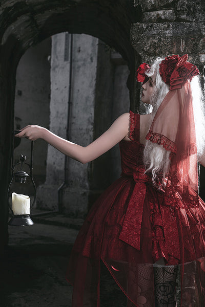 Alice Girl~Blood Rose~Gothic Lolita Veil Dark Themed Accessory   