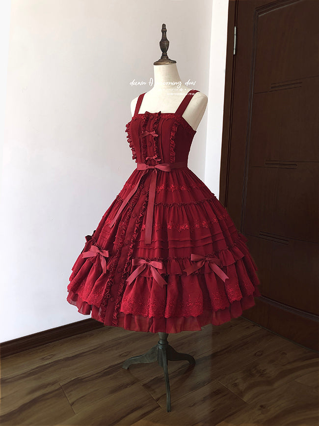 Dawn and Morning - Rozen Maiden - Elegant Lolita Jumper Dress 2XL Red JSK