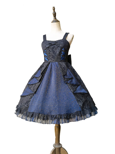 Infanta~Singer~ Lolita Plain Color JSK Dress S black 