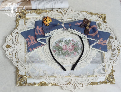 Miss Point - Chocolate Daily Lolita Bow KC Brooch denim blue KC