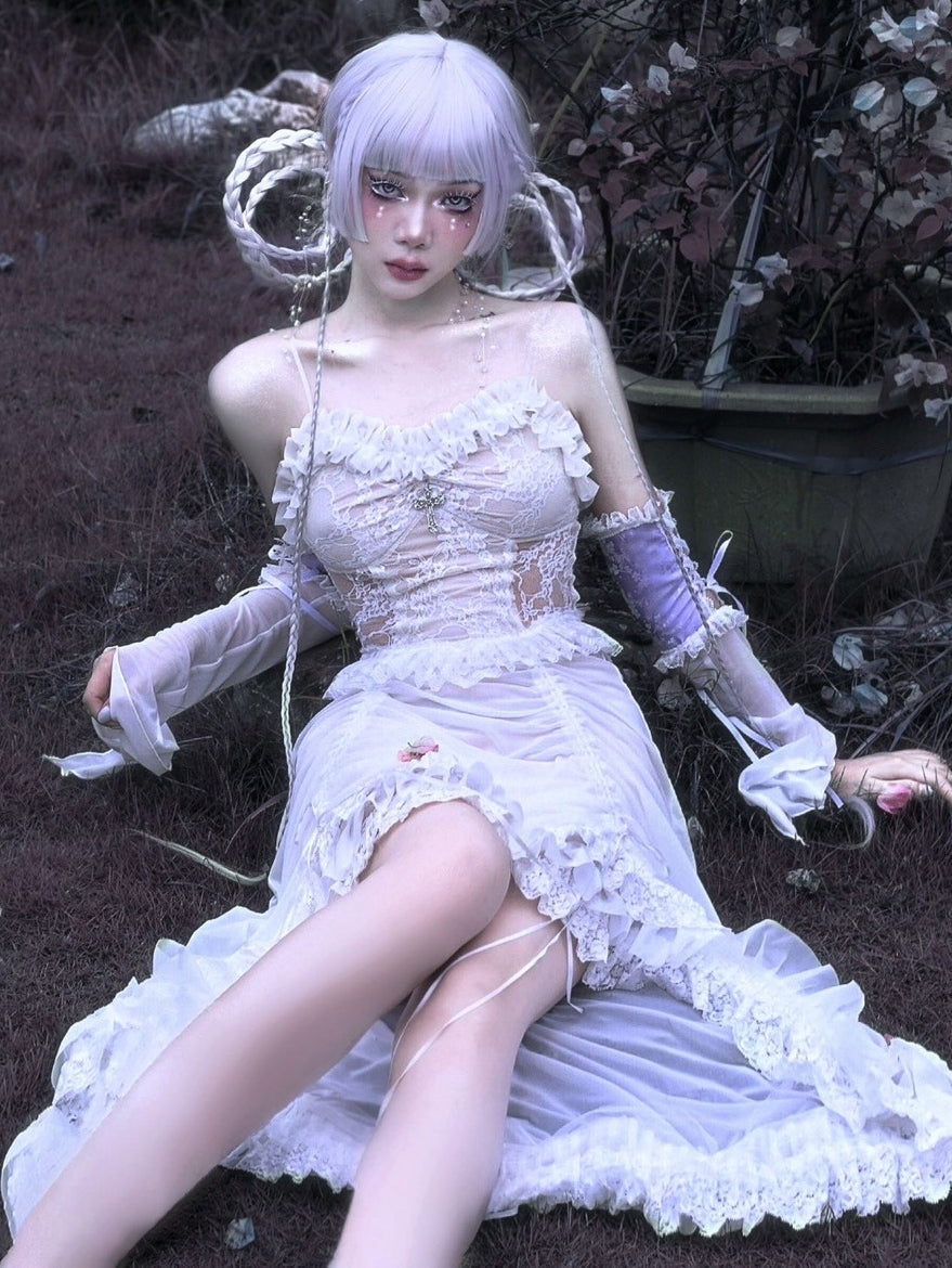 Blood Supply - God's Redemption - White Gothic Halloween Jumper Dress