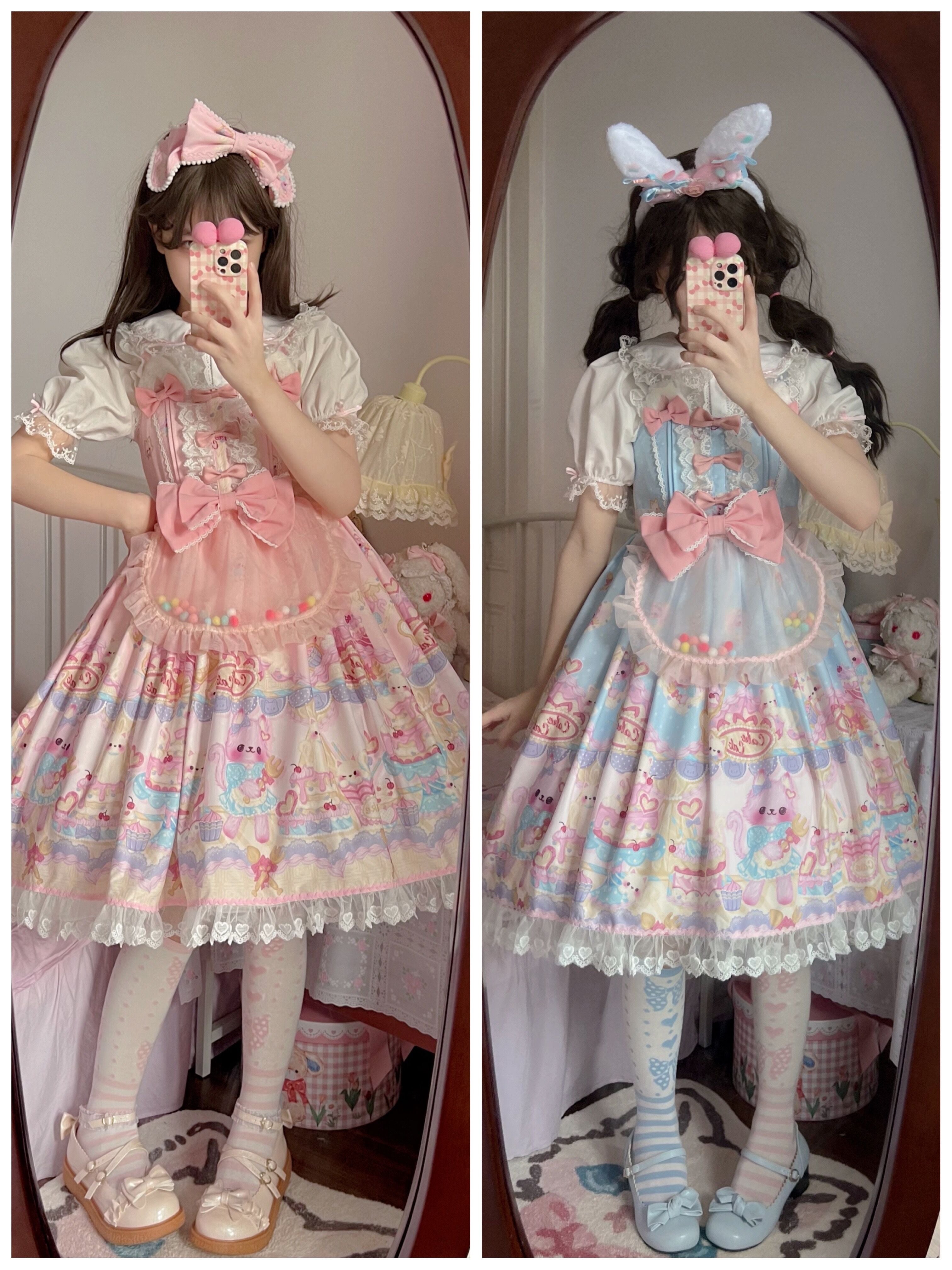 Sugar Girl - Kawaii Lolita Sweet JSK Dress, Cat Printed 11808:122520