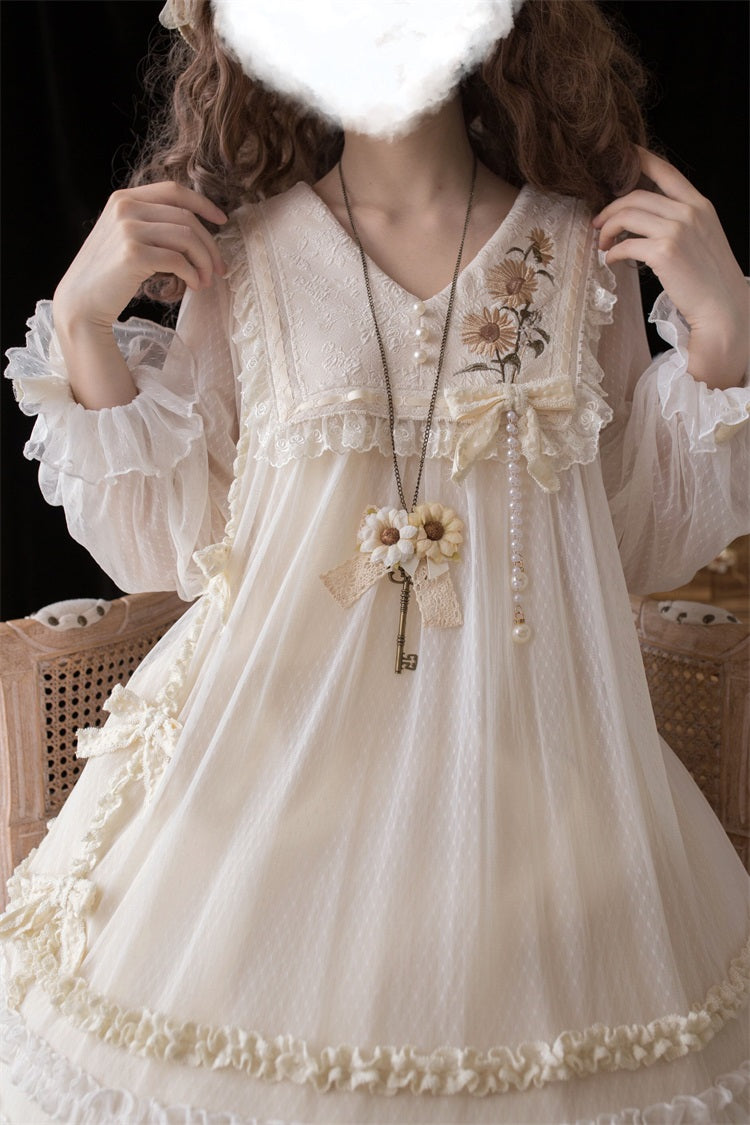 Letters from Unknown Star~Sunflower Diary~Spring Lolita Dress Long Sleeve OP 11510:131506