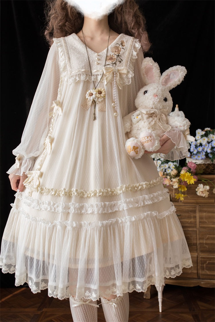 Letters from Unknown Star~Sunflower Diary~Spring Lolita Dress Long Sleeve OP 11510:131508