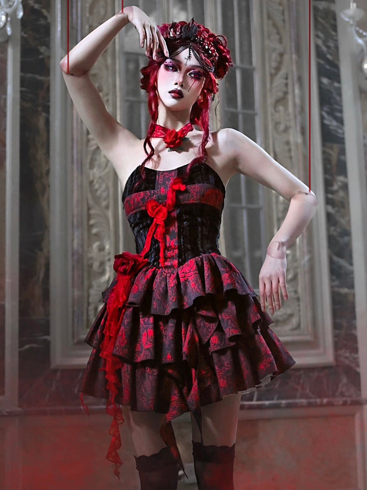 Blood Supply~Feast of the Underworld~Halloween Gothic Rose Dress   