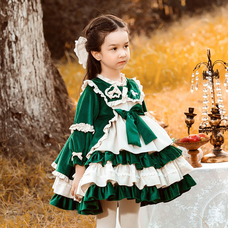 Kid Lolita Winter Princess Veklvet  Dress   