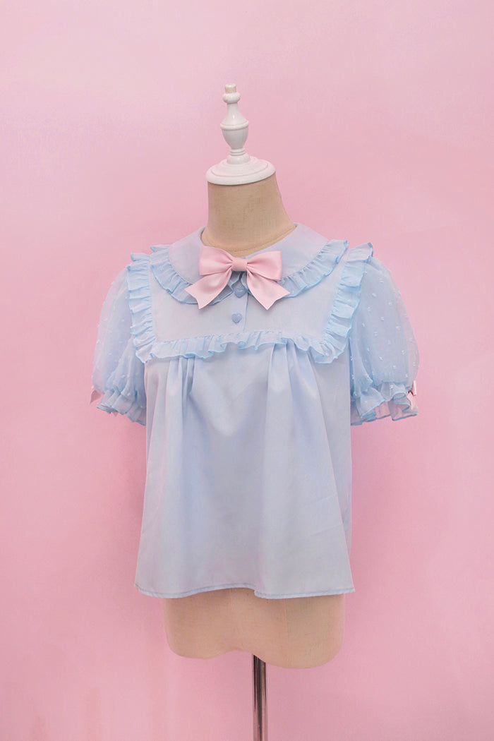 Alice Girl~Rainbow Candy Lolita Blouse Peter Pan Collar Shirt   