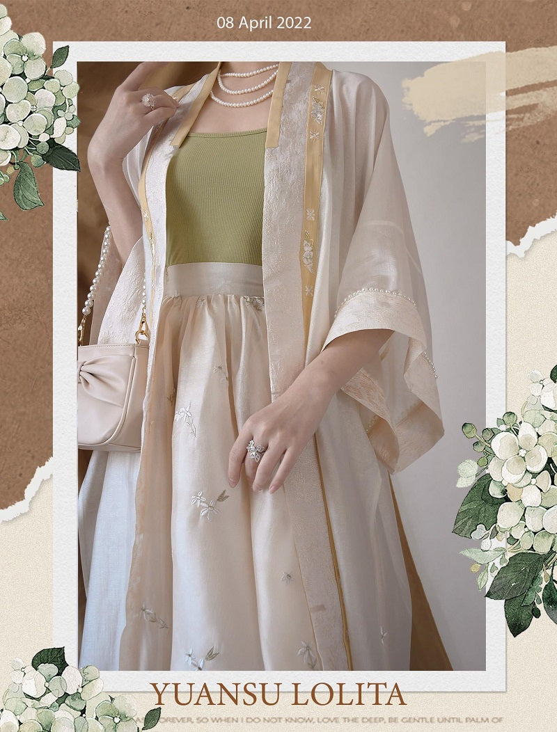 YuanSu~Embroidered Adjustable A-Line Lolita Skirt   