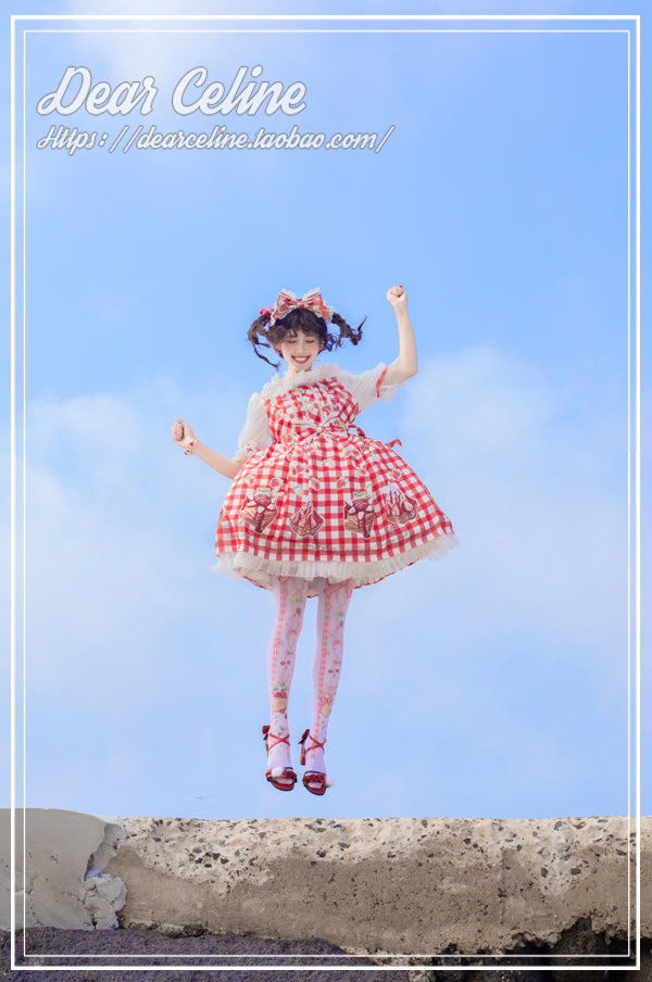 Dear Celine~Strawberry Ice Cream Lolita OP Dress   