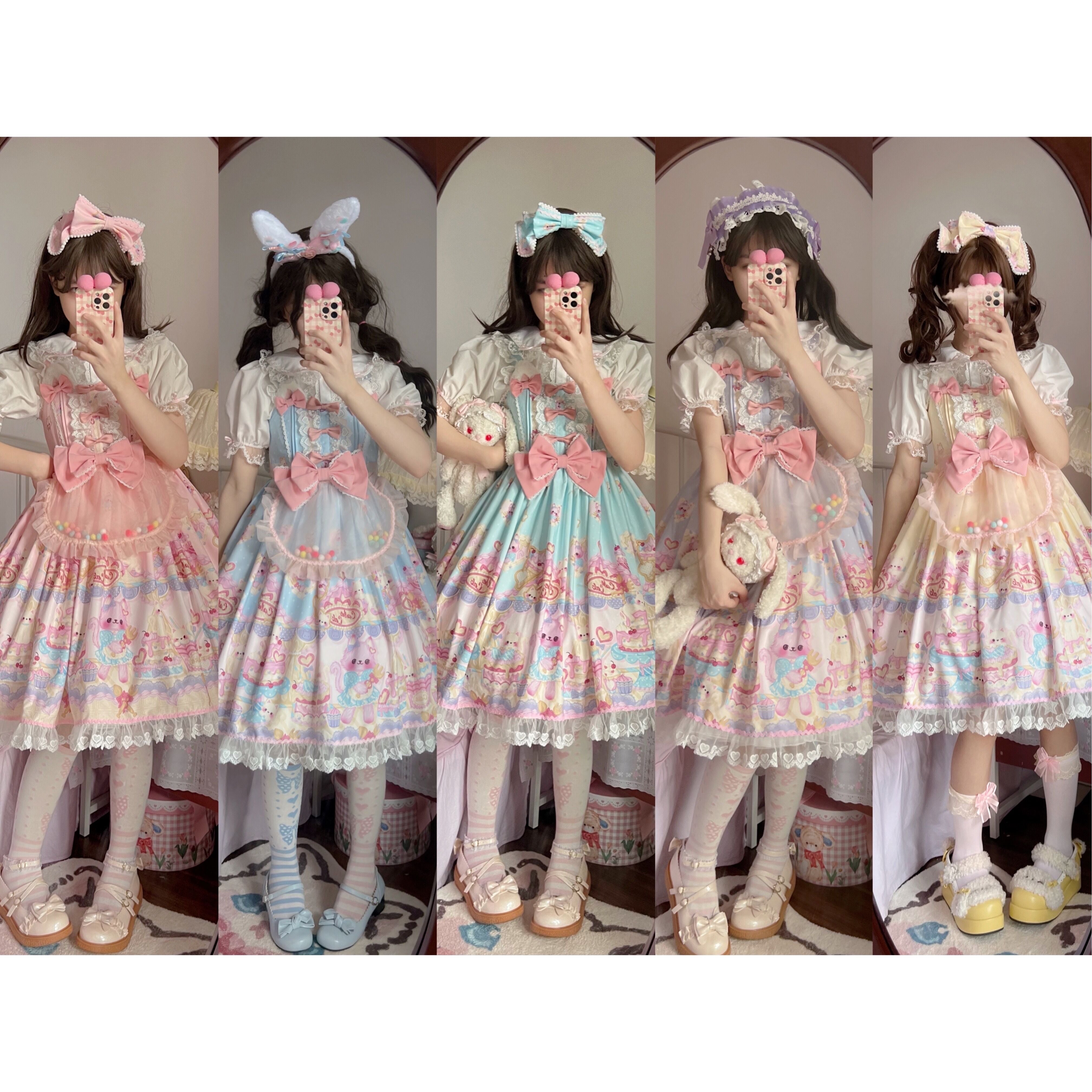 Sugar Girl - Kawaii Lolita Sweet JSK Dress, Cat Printed 11808:122522