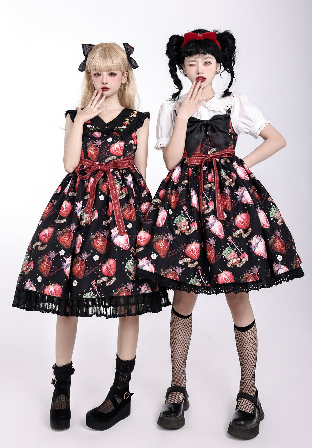 (Buyforme)QinhuashePrinted Rotten Strawberry Lolita JSK Accessories Set   