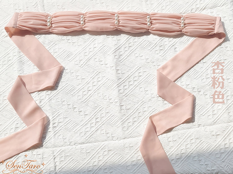 Sentaro - Elegant Lolita Multiple Colors Waist Tie apricot pink