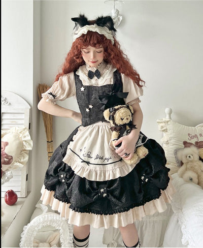 With PUJI~Witch Script~Embroidery Doll Lolita JSK   