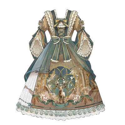 Your Princess~Deer Carol~Classic Lolita Princess OP Dress   