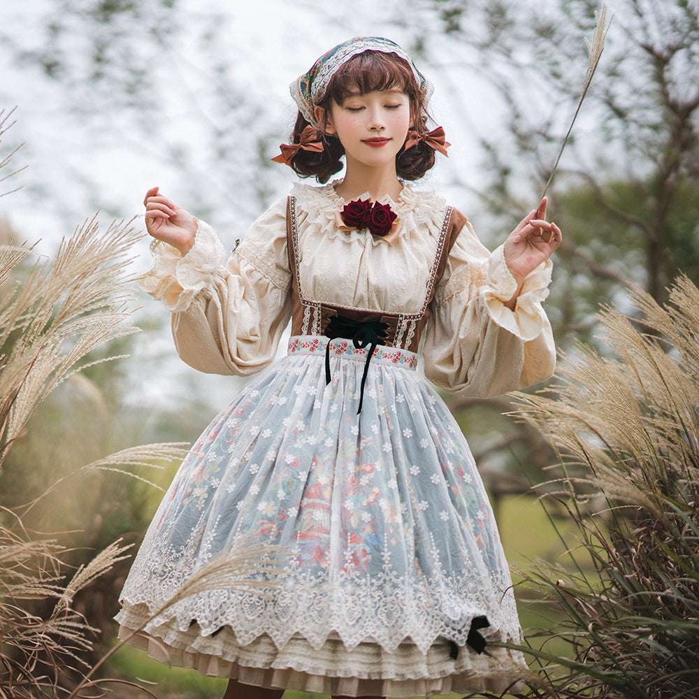Bavarian Velvet Lolita Jumper Skirt – 42Lolita