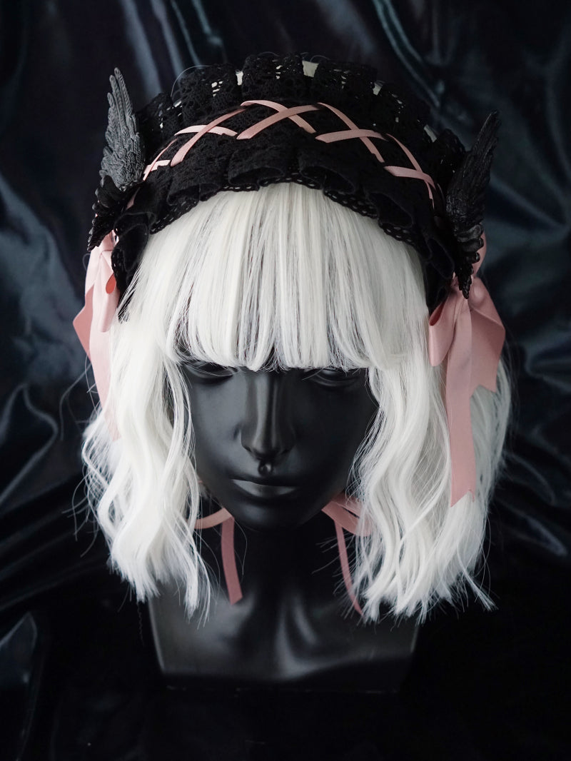 Strange Sugar~Black Wings Halloween Goth Lolita Hairband   