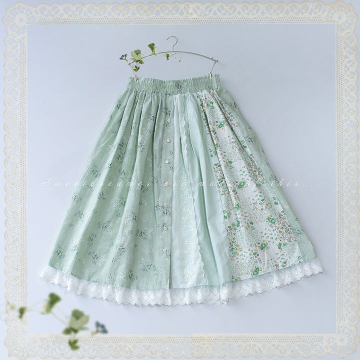 SweetDreamer~Nemo's Garden~Country Lolita Patchwork Skirt   