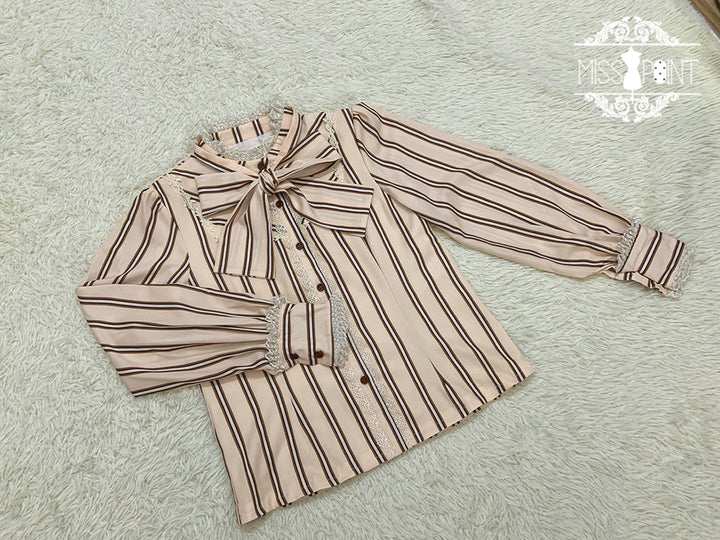 Miss Point~Chocolate Daily Light Sweet Stripe Lolita Blouse   