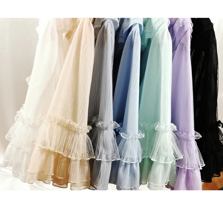 Sakurada Fawn - Princess Sleeve Chiffon Lolita Blouse L purple