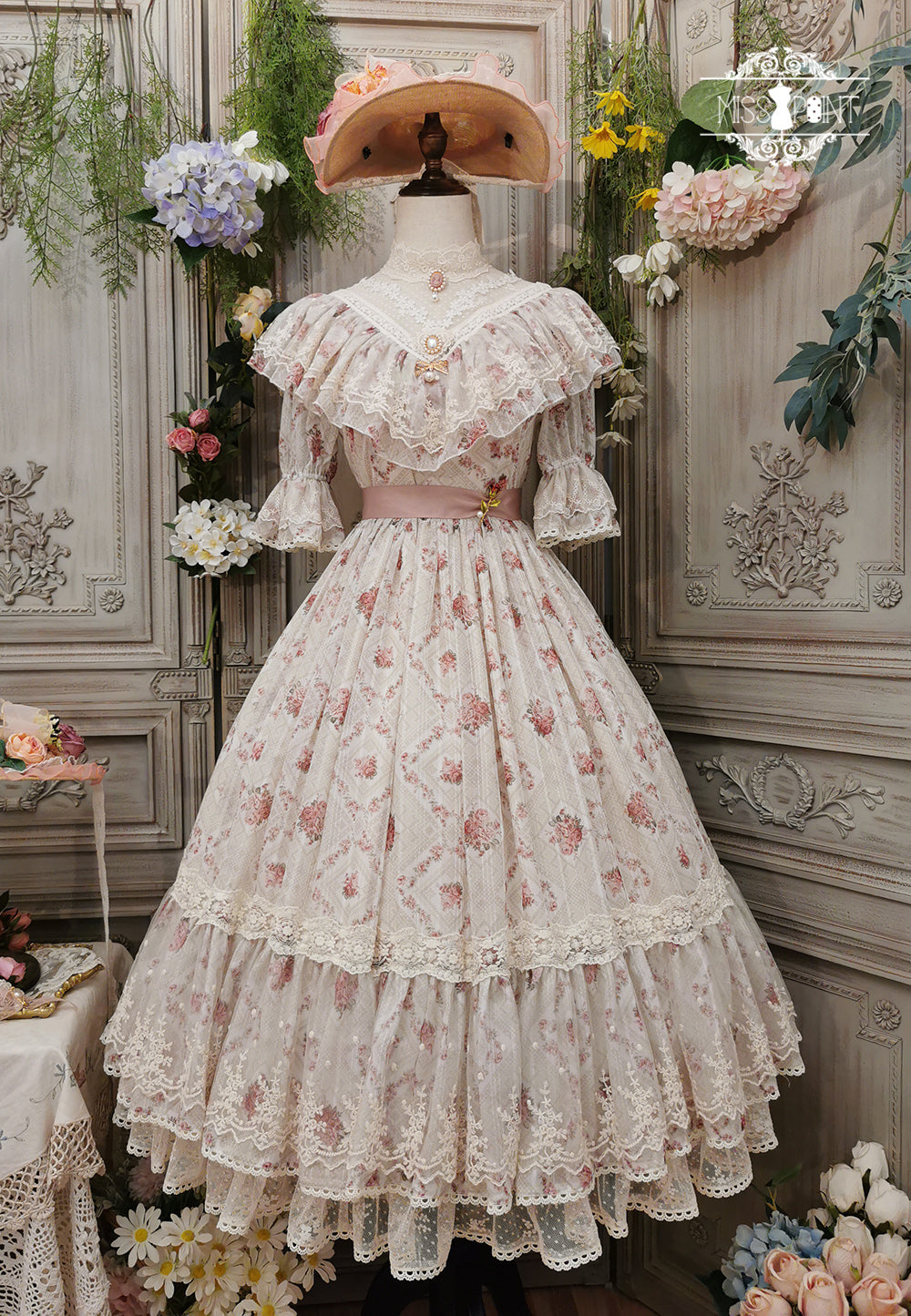 Miss Point - Woody Rose - Classic Elegant Floral Lolita OP Dress