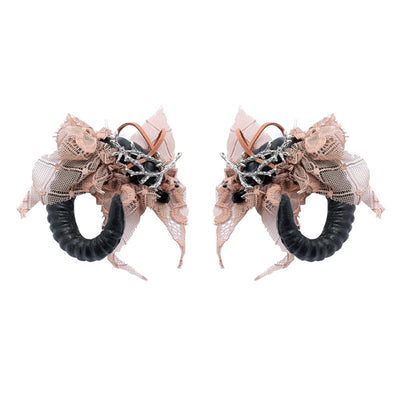 Blood Supply~Dead Leaves Butterfly Lace Gothic Lolita Headdress free size horn headdress 