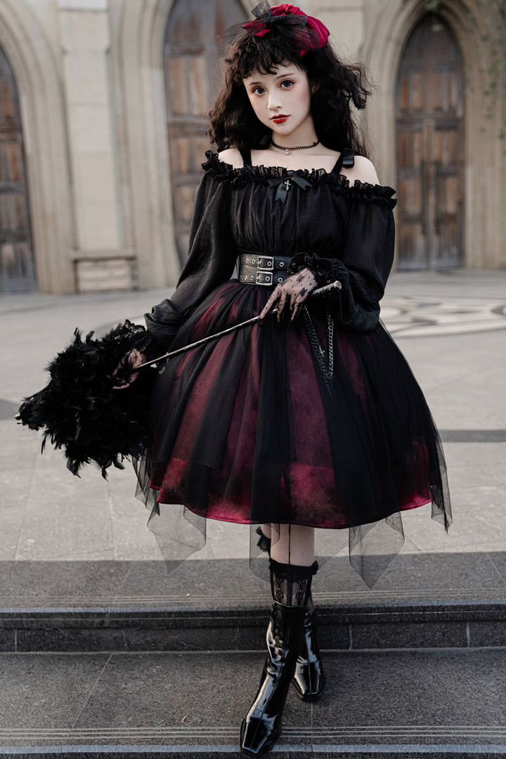 Your Princess~Gothic Lolita High Waist Black Dress   