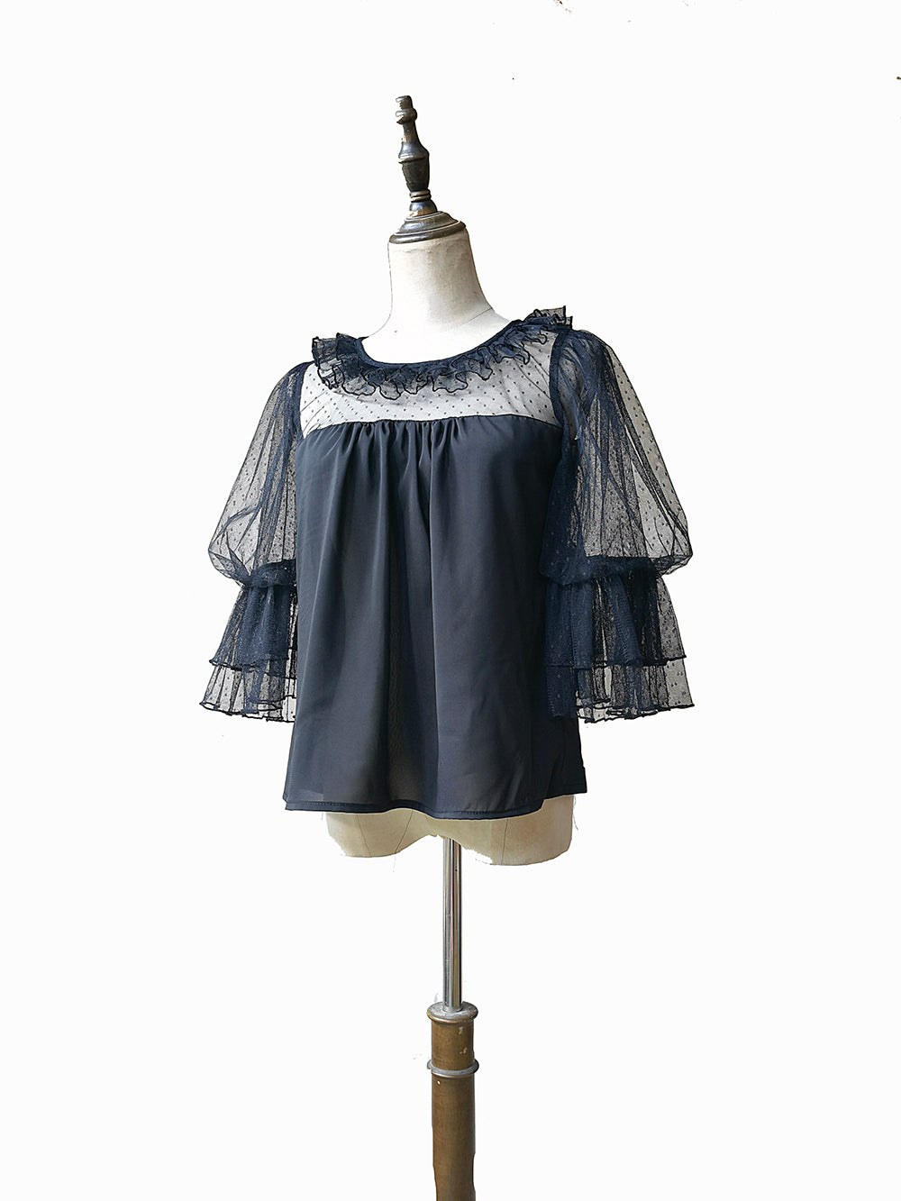 Infanta - Doll Lolita Puff Sleeve Blouse One Size black