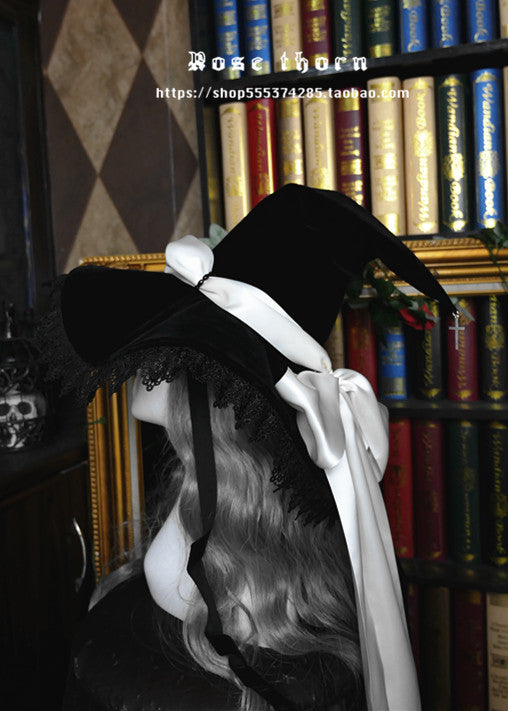 Rose Thorn~Holy Cross~12 Colors Lolita Halloween Witch Hat 2922:31221