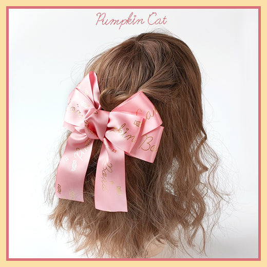 Pumpkin Cat - Candy Boxes - Kawaii Lolita Accessories pink bow clip